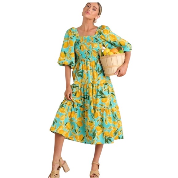 Dress Forum Dresses & Skirts - Dress Forum Teal lemon Dress